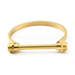 Браслет из нержавеющей стали 304 с D-образной планкой и винтами BJEW-G636-05A-G