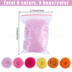 18 шт. 6-х цветная шерстяная ровница своими руками&nbsp;DIY-SP0005-80C