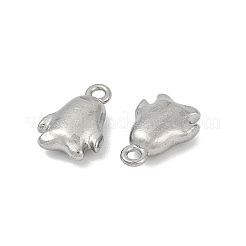 304ステンレススチールチャーム  ペンギンチャーム  変色防止  ステンレス鋼色  10x7x3.5mm  穴：1.2mm&nbsp;STAS-E500-07P