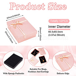 Прямоугольные бумажные коробки для хранения ювелирных наборов с бантом&nbsp;CON-TAC0014-04C