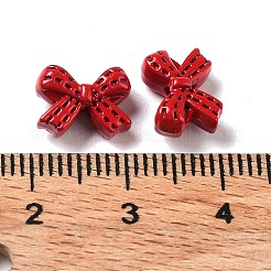 塗装合金ビーズをスプレー  蝶結び  暗赤色  7.5x10x4.5mm  穴：1.6mm&nbsp;PALLOY-H134-36