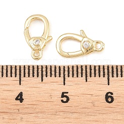 Karabinerverschlüsse aus Messing mit Mikropavé-Fassung aus klaren Zirkonia&nbsp;KK-P353-01G