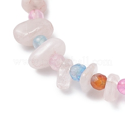 Браслеты из натурального розового кварца и агата для женщин&nbsp;BJEW-JB12526-03