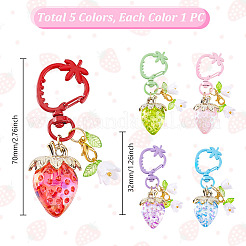 5шт. подвеска в виде клубники из акрила&nbsp;KEYC-GA00006-01