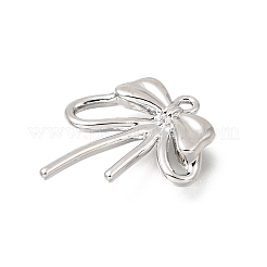 合金ペンダント  リボン結びチャーム  プラチナ  25x21x4mm  穴：1.6mm&nbsp;PALLOY-B016-01A-P
