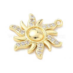 Латунные микропаве прозрачные подвески с фианитом&nbsp;KK-G548-01B-G