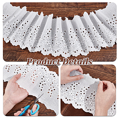 5 Yards Baumwolle bestickt gewellten Rand Blumenmuster Besatz&nbsp;DIY-UN0006-41
