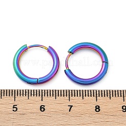 Boucles d'oreilles créoles en acier inoxydable 202&nbsp;EJEW-F111A-16mm-RC