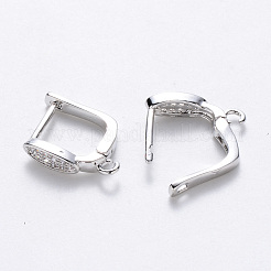 Серьги-кольца из латуни с микропаве из кубического циркония с застежкой сзади KK-T048-032P-NF