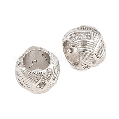 Messing Micro Pave klare Zirkonia europäische Perlen&nbsp;KK-B186-23P