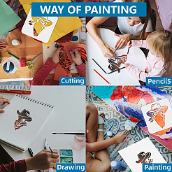 1 набор трафаретов для рисования с изображением питомца ковбоя DIY-MA0005-58B