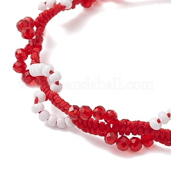 Bracelets tressés en perles de rocaille en verre pour femmes&nbsp;BJEW-MZ00215-04