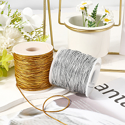 2 рулон 2-х цветного полиэстерового металлизированного эластичного круглого шнура OCOR-CY0001-91A