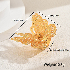 Полые двойные бабочки металлические открытые манжеты кольца для женщин BX9587