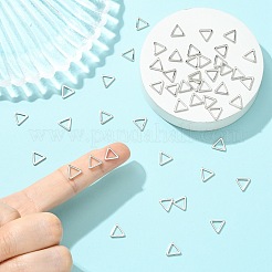 シェグレース真鍮リンクリング  三角形  カドミウムフリーと鉛フリー＆ニッケルフリー  プラチナ  8x9x1mm  穴：5.5x6mm&nbsp;XGRQ6B525-879P