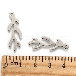 変色しにくい304ステンレススチール製ペンダント  ステンレス鋼色  29x10x0.8mm  穴：1.5mm&nbsp;X-STAS-O082-12
