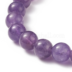 Braccialetto elasticizzato da donna con pietre preziose naturali e perle e ottone con perline floreali&nbsp;BJEW-JB09010