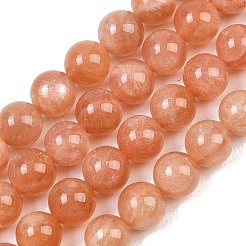 Натуральный Sunstone бисер пряди&nbsp;G-G342-A02-7mm