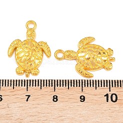 チベットのスタイルの合金のウミガメのペンダント  カドミウムフリー＆ニッケルフリー＆鉛フリー  ゴールドカラー  22x15.5x2.5mm  穴：2mm  約595個/1000g&nbsp;TIBEP-22101-G-FF