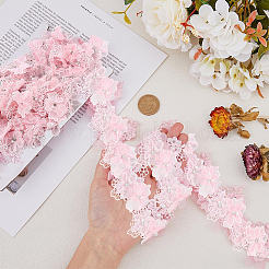 3 ярд полиэстеровой кружевной отделки с цветочной вышивкой&nbsp;OCOR-HY0002-27