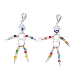 Круглые бусины ручной работы в стиле лэмпворк с имитацией австрийского хрусталя и 201 звеном из нержавеющей стали HJEW-JM03033