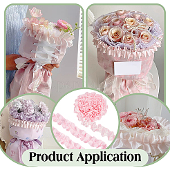 5 ярд полиэстеровой кружевной ленты с оборками&nbsp;OCOR-WH0091-76B