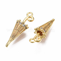 Латунные микропаве прозрачные подвески с фианитом&nbsp;KK-Q277-040-NF