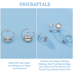 4 шт. 4 стиля фурнитуры для открытых манжет из нержавеющей стали 304 STAS-UN0049-03