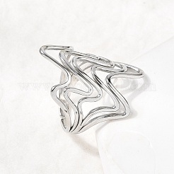 5 шт. открытые манжеты из нержавеющей стали 304 для женщин&nbsp;RJEW-K313-07P