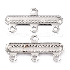 変色防止304ステンレススチールシャンデリア部品リンク  長方形  ステンレス鋼色  10x20.5x1mm  穴：1.4mm&nbsp;STAS-P282-04P