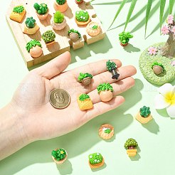 48個 12スタイル 樹脂製盆栽ディスプレイ装飾品  ミニチュア ランドス ケープ ガーデン装飾アクセサリー  混合図形  17~33x13.5~20x11.5~20mm&nbsp;DJEW-CJZ0001-001