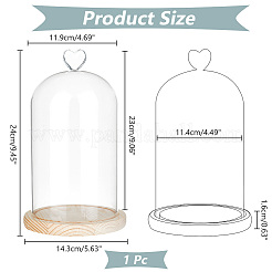 Copertura a cupola in vetro a forma di cuore&nbsp;AJEW-WH0471-48D