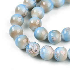 Chapelet de perles en verre baking paint&nbsp;DGLA-N008-10mm-06