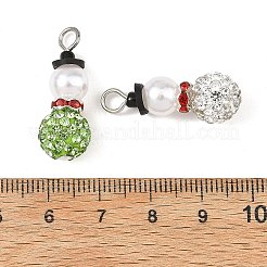 Noël en pâte polymère faite main avec pendentifs en strass&nbsp;PALLOY-JF06037