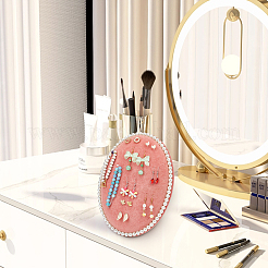 Настольные овальные бархатные подставки для сережек AJEW-WH0413-25