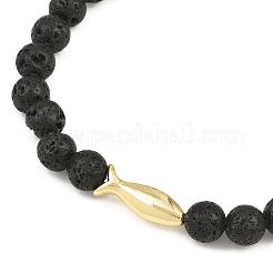 Браслеты из натуральной лавы с круглыми бусинами для мужчин и женщин&nbsp;BJEW-JB12490