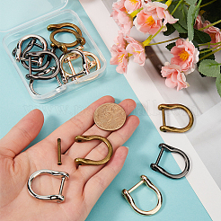 16 шт. 4-цветные застежки-скобы с D-образным кольцом из сплава FIND-GF0006-71