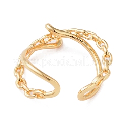 Кольцо из латуни с открытой манжетой&nbsp;LS-RJEW-R143-01B-G