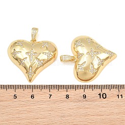 Pendenti in zirconi cubici trasparenti in micro pavè di ottone&nbsp;CU-CBA765C-10G