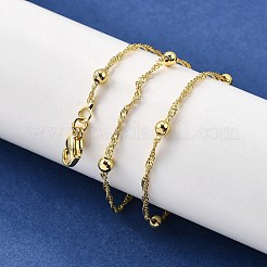 3.5 мм латунные круглые шарики сингапурские цепочки ожерелья NJEW-M108-39G