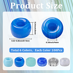 600 Stück 6 Farben undurchsichtige und transparente europäische Acrylperlen&nbsp;MACR-SC0002-02A