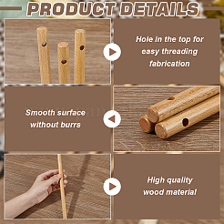 Bâton de bois&nbsp;WOOD-WH0034-101A