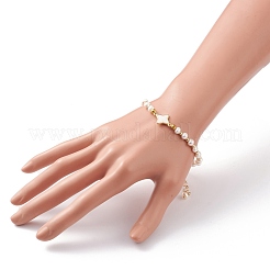 Браслеты из натуральных белых ракушек со звездами BJEW-JB05780-02