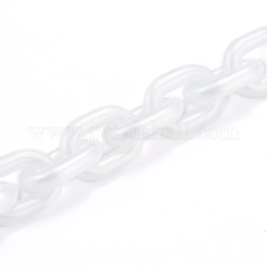Chaînes de câble acryliques opaques faites à la main&nbsp;AJEW-JB00924-05
