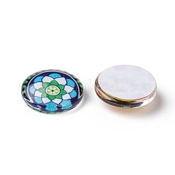 Мозаика печатных стакан наполовину круглый / купольные кабошоны&nbsp;X-GGLA-N004-12mm-G