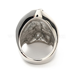 316 Edelstahl Totenkopf Fingerring&nbsp;RJEW-C030-07A-AS