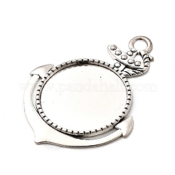 Тибетский стиль сплава цинка якорь кулон Кабошоны сеттинги TIBEP-R334-258AS-RS