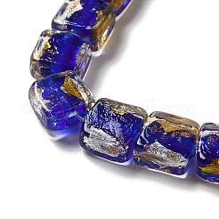 Бусины ручной работы из золотой и серебряной фольги в технике лэмпворк&nbsp;FOIL-C001-01C-06