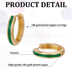 6 пара двухцветных серег-колец Huggie Hoop из латуни с покрытием из настоящего 6-каратного золота&nbsp;EJEW-AN0004-67