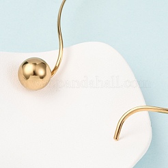 201 жесткое колье-чокер с подвеской в виде шара из нержавеющей стали для женщин NJEW-Z098-05G